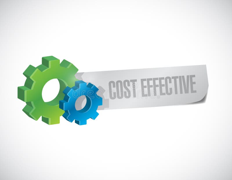 Cost effective gear sign concept royalty free illustration