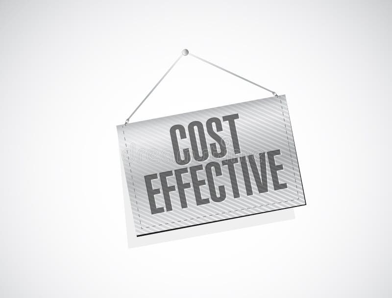 Cost effective hanging sign concept stock illustration