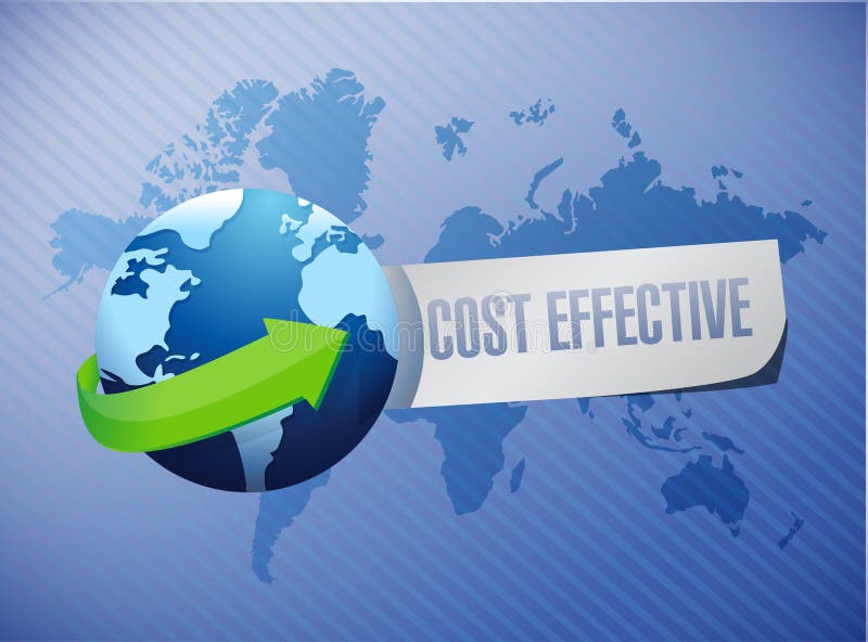Cost effective international sign concept stock illustration