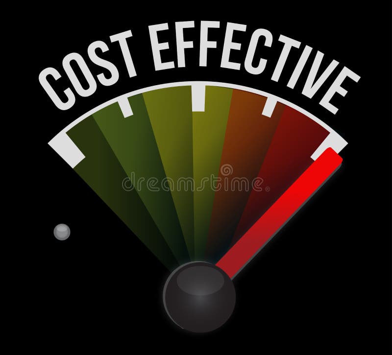 Cost effective meter sign concept royalty free illustration