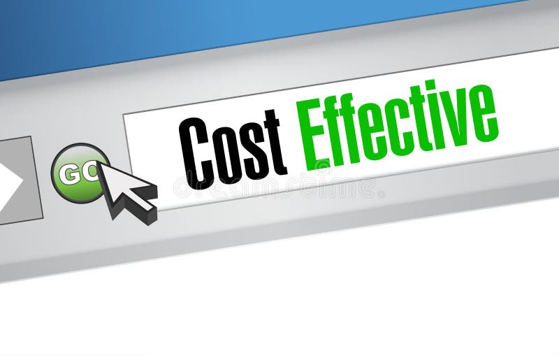 Cost effective online management sign concept royalty free illustration