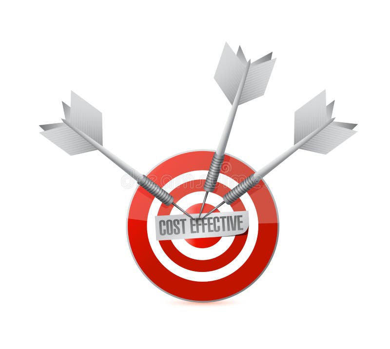 Cost effective target sign concept stock illustration