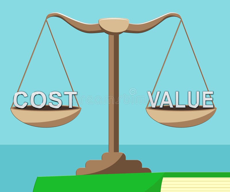 Cost Vs Value Balance Denotes Return on Investment Roi 3d