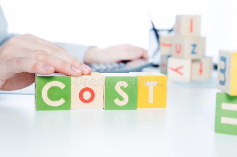COST Word with Colorful Blocks Stock Photo Image of price, financial