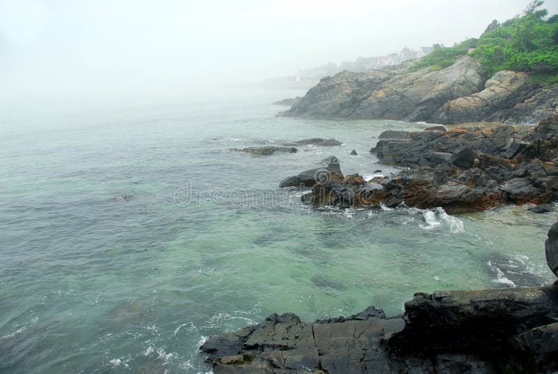 Foggy coast of Atlantic ocean in Maine, USA. Foggy coast of Atlantic ocean in Maine, USA