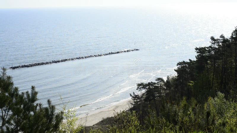 Costa costa de la opinión del mar Báltico abajo a la playa de Koserow