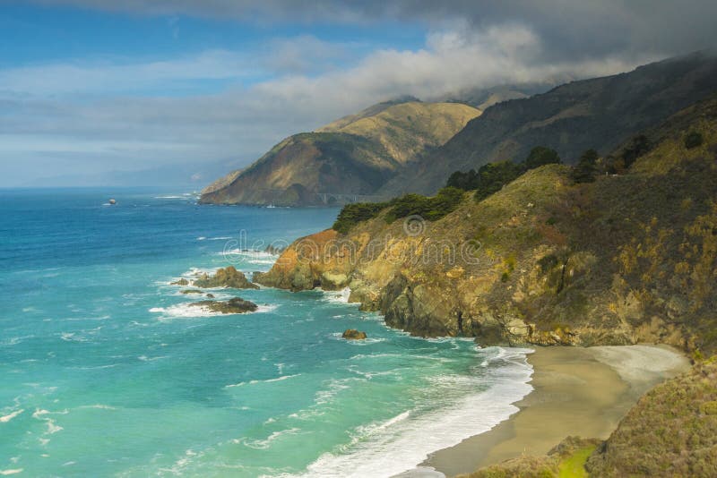 Costa Grande De Sur California Foto de archivo Imagen de costero