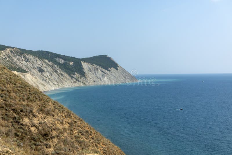 Black sea coast. bald mountain. Beautiful blue sea in Anapa. Black sea coast. bald mountain. Beautiful blue sea in Anapa.
