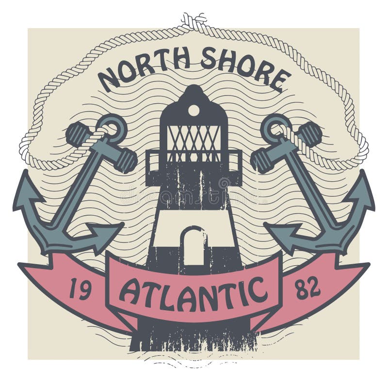 Costa Norte, rótulo Atlantic ilustração do vetor