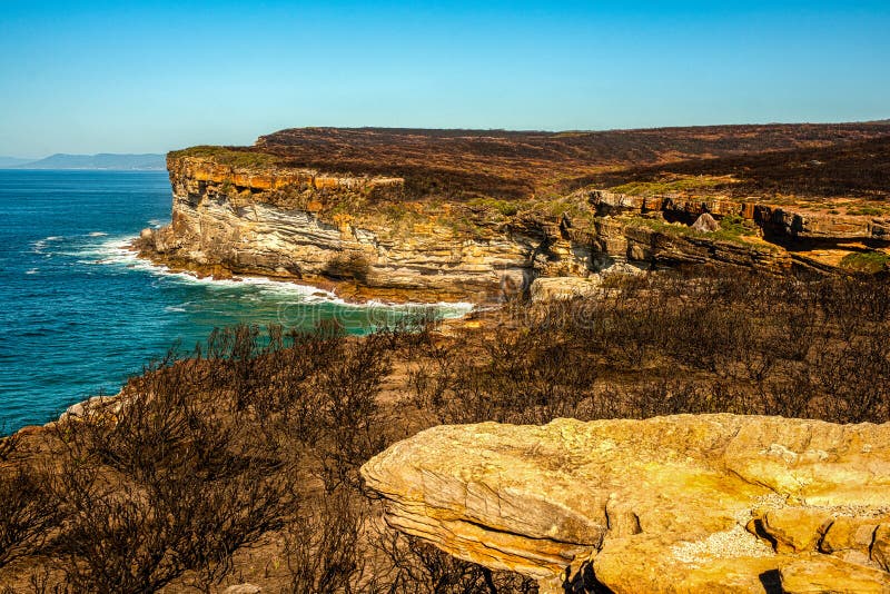 Costa real del parque nacional, Australia, por la mañana foto de archivo Costa real del parque nacional, Australia, por la mañana foto de archivo