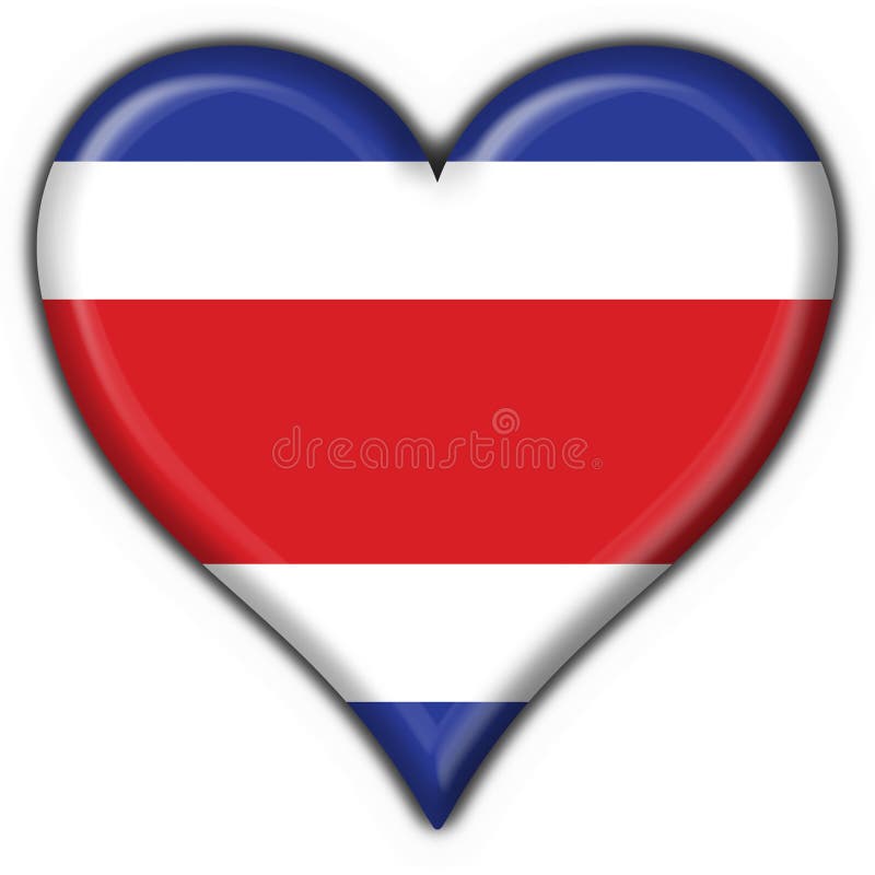 Costa Rica Button Flag Heart Shape Picture. Image 4758564