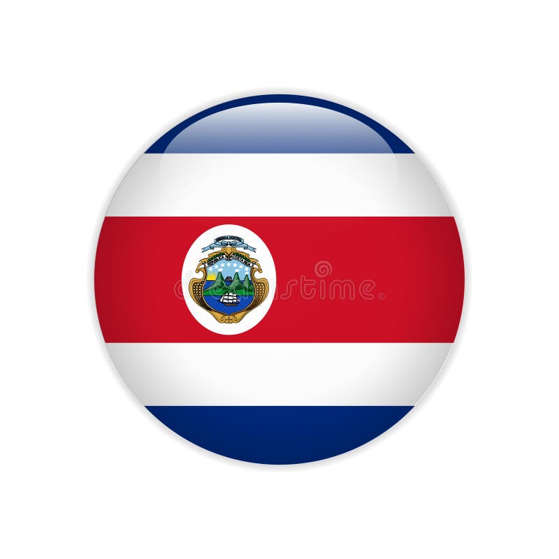 COSTA RICA flag button stock illustration. Illustration of button ...