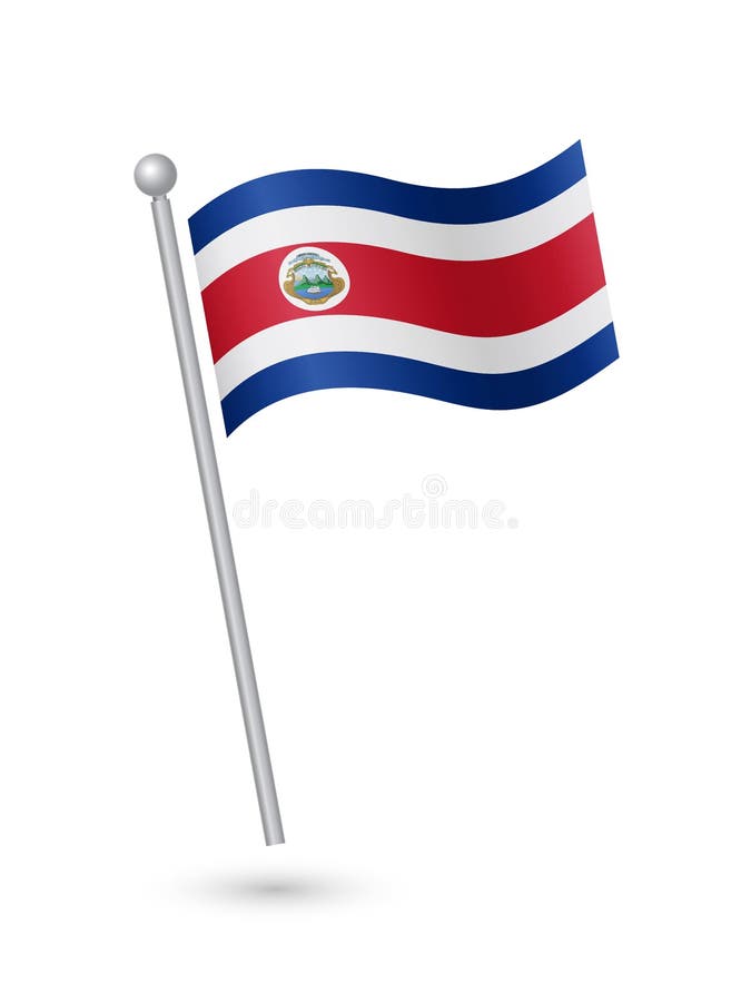 Costa Rica flag stock illustration. Illustration of waving 258324575