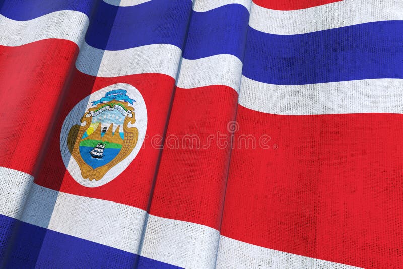 Costa Rica National Flag stock photo. Image of windy 38025844