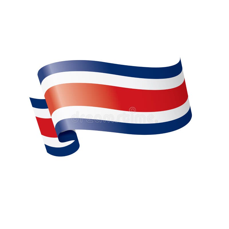 Costa Rica Flag, Vector Illustration on a White Background Stock