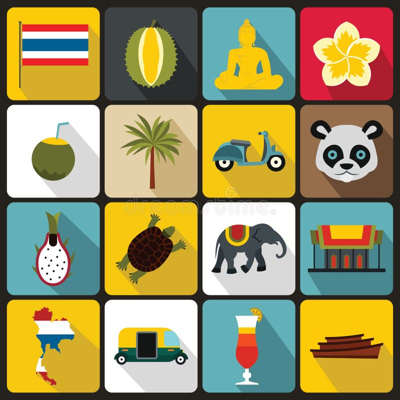 Costa Rica symbolsuppsättning, plan ctyle stock illustrationer Costa Rica symbolsuppsättning, plan ctyle stock illustrationer