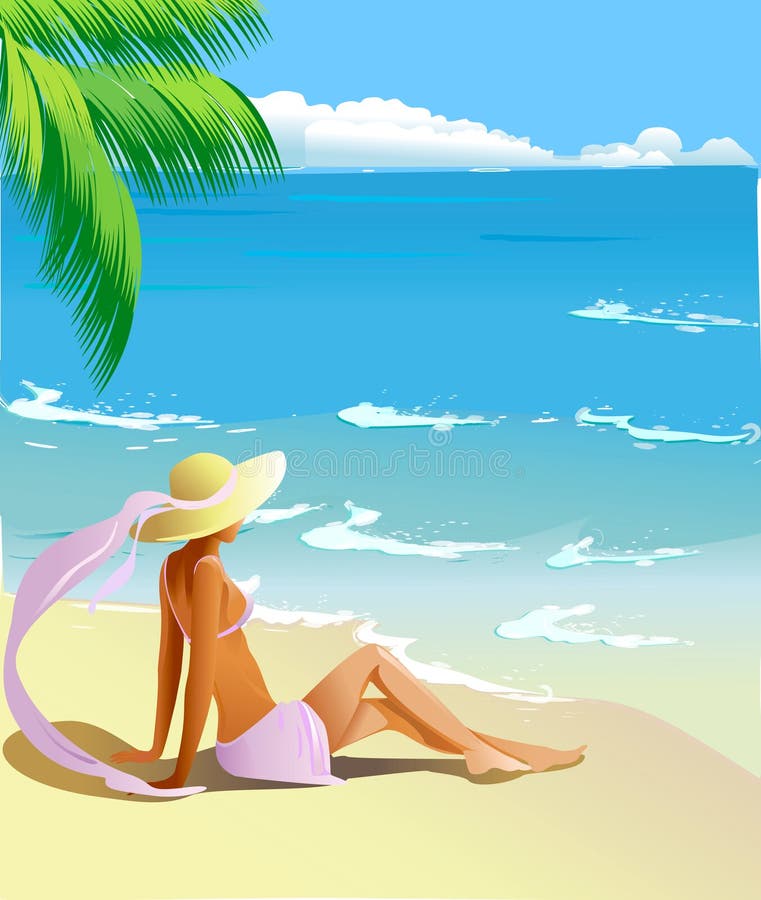 Costa tropical ilustração stock