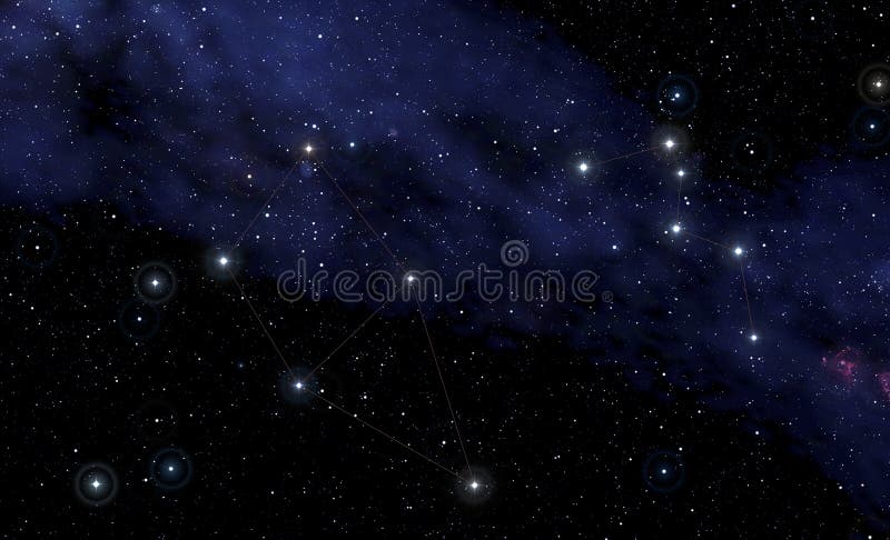 Costellations do Cassiopeia e do Cepheus ilustração stock Costellations do Cassiopeia e do Cepheus ilustração stock