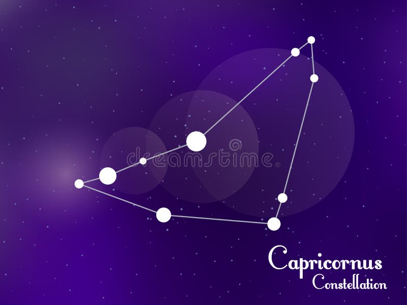Costellazione di Capricornus Starry Night sky Cluster di stelle, galassia Spazio profondo Illustrazione vettoriale illustrazione di stock Costellazione di Capricornus Starry Night sky Cluster di stelle, galassia Spazio profondo Illustrazione vettoriale illustrazione di stock