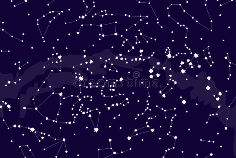 Costellazioni Mappa Di Stella Astronomia Di Scienza Mappa Di Stella Su Un Fondo Blu Il Cielo Stellato Horoscope Illustrazione Vettoriale Illustrazione Di Incandescenza Esterno 145945733