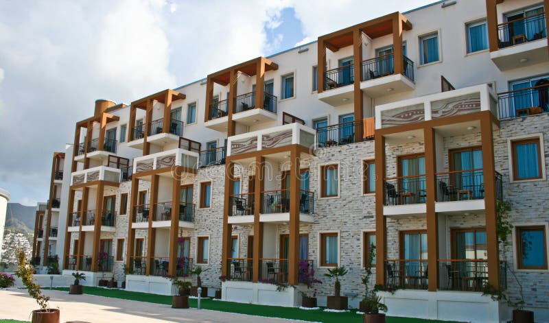 Edificio dell'Hotel fotografie stock