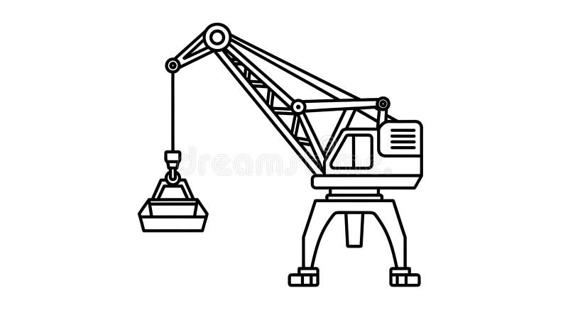 Costruzione Industriale Contenitore Contenitore Di Sollevamento Delle Gru illustrazione vettoriale
