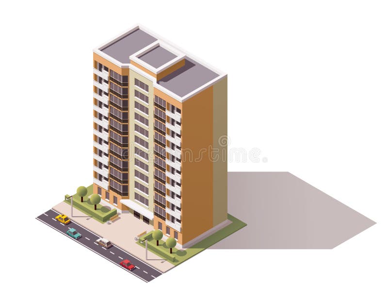 Costruzione isometrica di vettore royalty illustrazione gratis Costruzione isometrica di vettore royalty illustrazione gratis