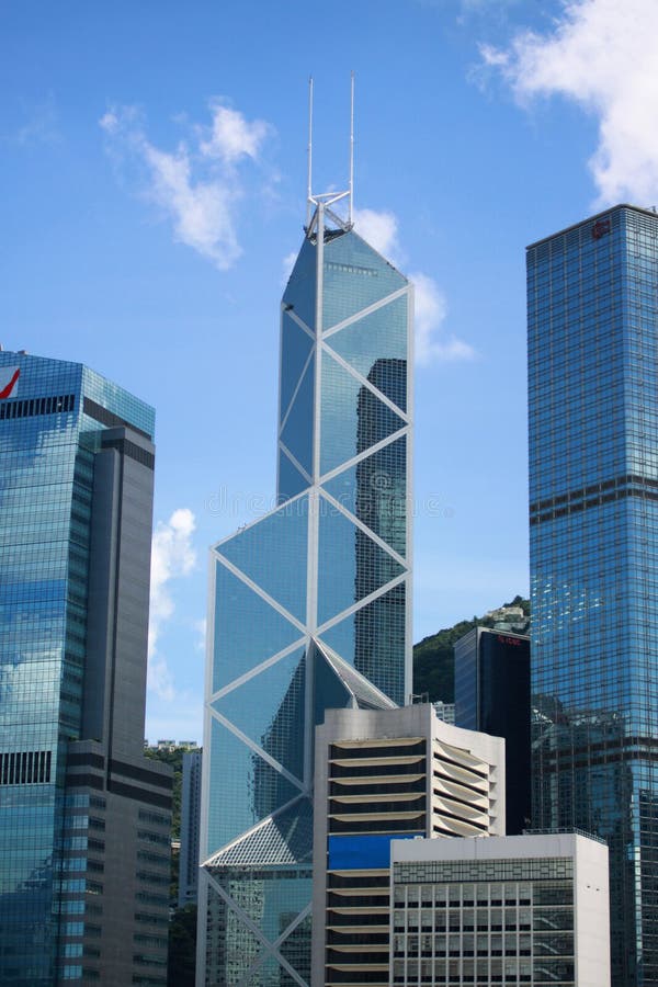 Costruzioni commerciali della Banca di Cina a Hong Kong immagini stock Costruzioni commerciali della Banca di Cina a Hong Kong immagini stock
