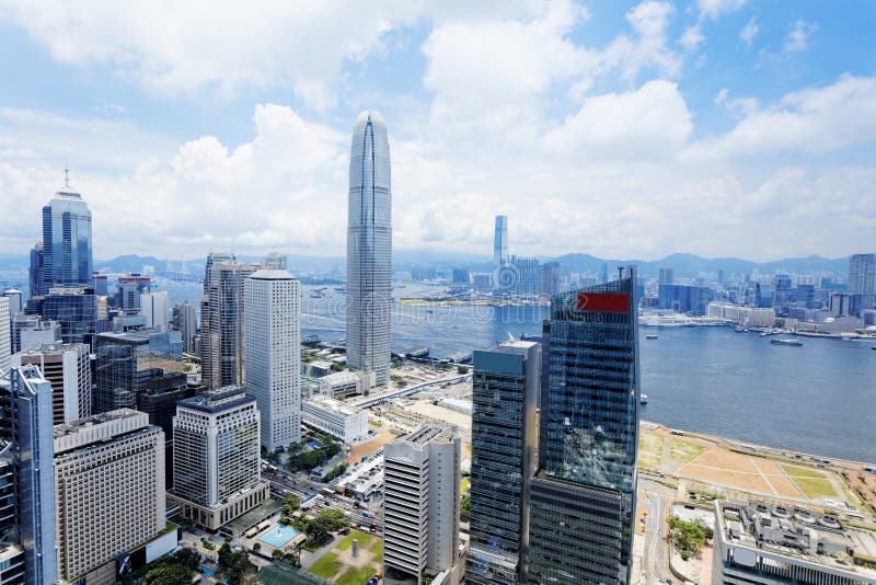 Costruzioni moderne nel distretto di finanza di Hong Kong