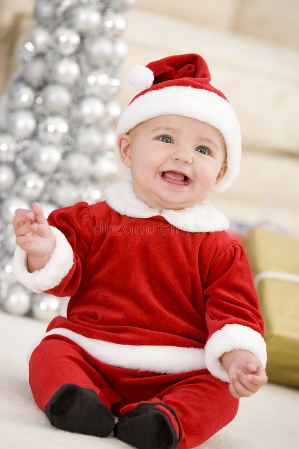 costume santa рождества младенца стоковое фото rf costume santa рождества младенца стоковое фото rf