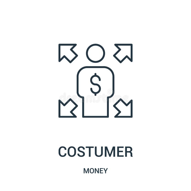 costumer icon vector from money collection. Thin line costumer outline icon vector illustration royalty free illustration costumer icon vector from money collection. Thin line costumer outline icon vector illustration royalty free illustration