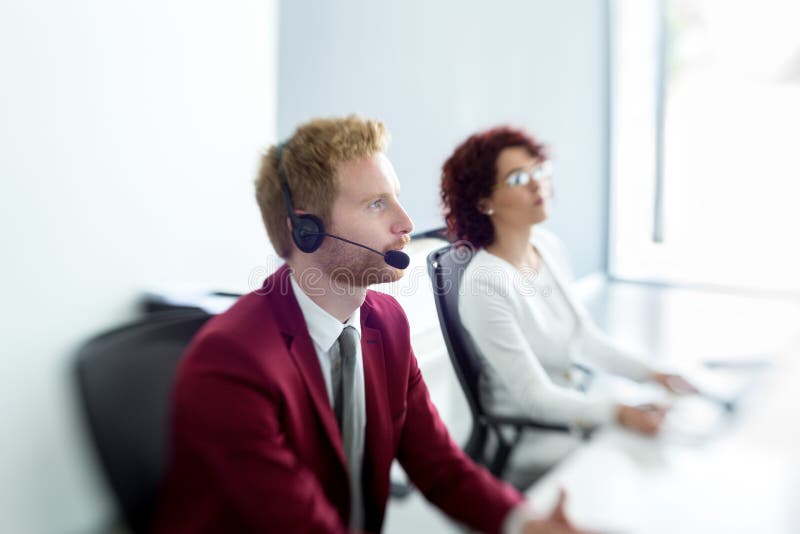 Costumer Service Agent stock image. Image of cheerful - 16715441