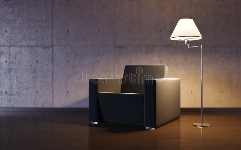 Cosy minimalism interior stock illustration