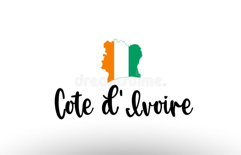 I Love CÃ´te D`Ivoire with Heart Flag Shape Vector Stock Vector