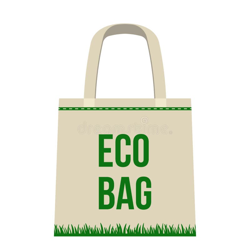 Coton ou eco-sac de toile pour faire des emplettes dans le magasin et sur le marché Une alternative aux sachets en plastique et a illustration libre de droits Coton ou eco-sac de toile pour faire des emplettes dans le magasin et sur le marché Une alternative aux sachets en plastique et a illustration libre de droits