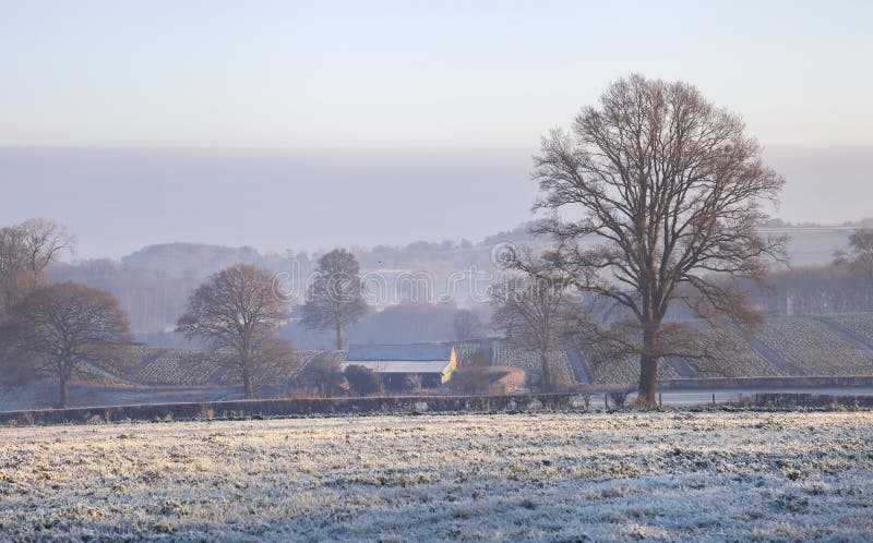 Cotswoldlandschap in de winter royalty-vrije stock foto Cotswoldlandschap in de winter royalty-vrije stock foto