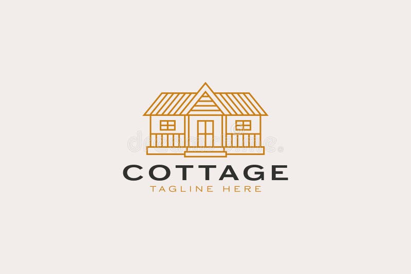 Siglă de casă captivă abstractă concept rustic de clădire a locuințelor minime vector illustration