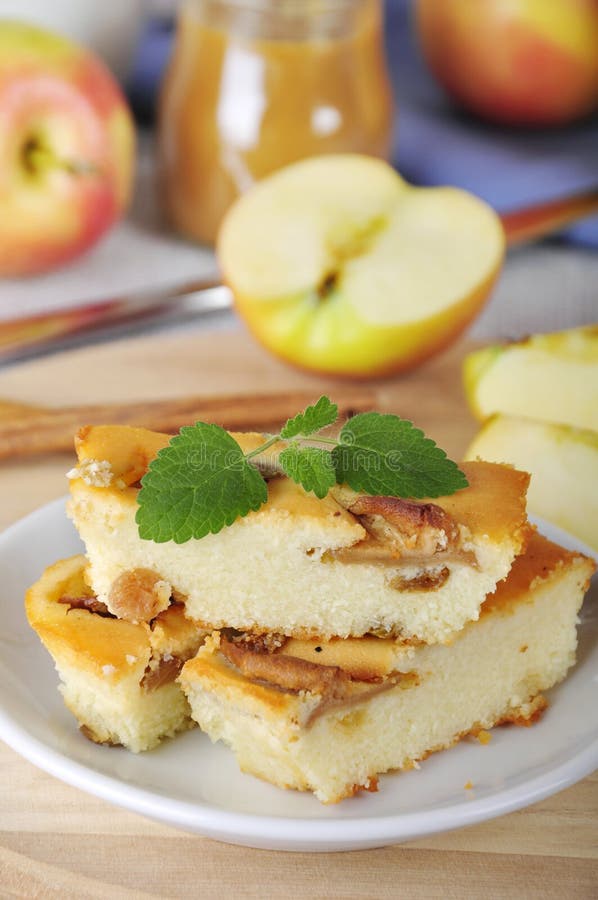 Cottage Cheese and Apple Pie Stock Photo Image of cutting, pastries