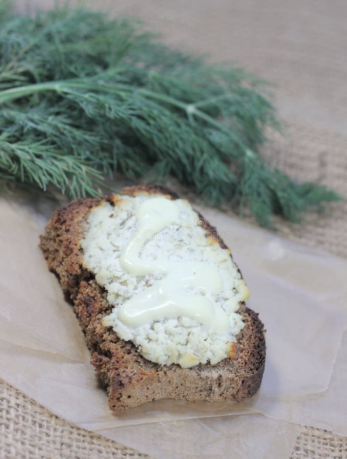 Cottage cheese with dill stock image. Image of dill, fresh 60834681