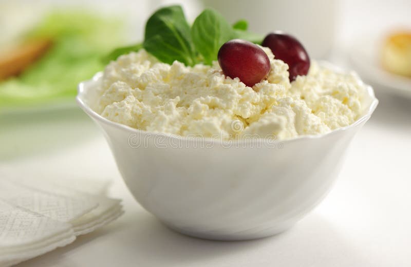 Cottage Cheese of Grapes and Spinach Stock Photo Image of cottage