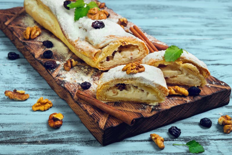 Cottage Cheese And Raisin Strudel Stock Image Image Of Nuts