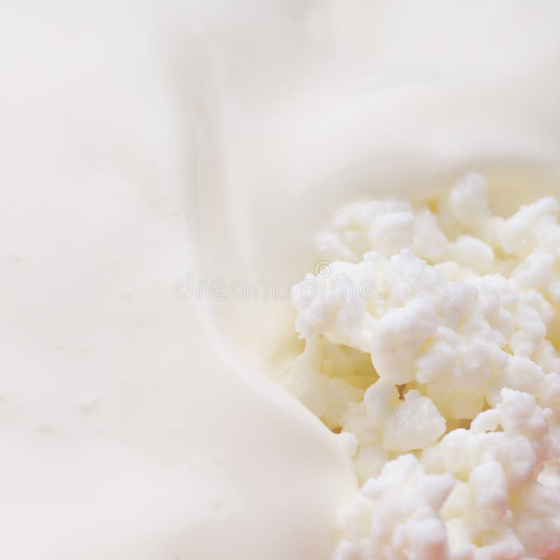 Cottage Cheese with Soured Cream. Stock Image Image of soured