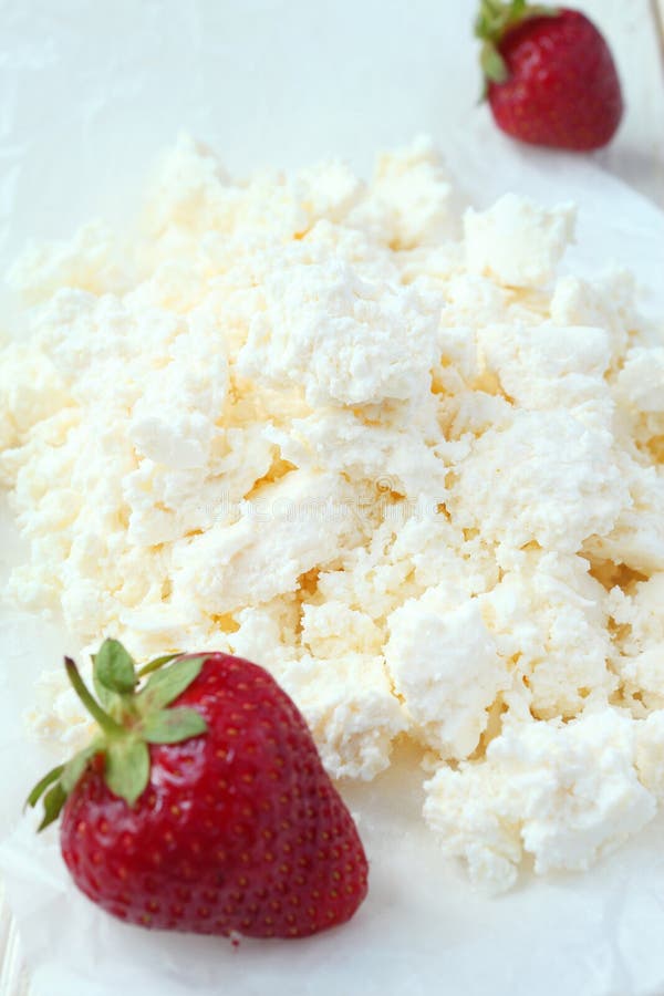 Cottage Cheese and Strawberries Stock Photo Image of curd, white