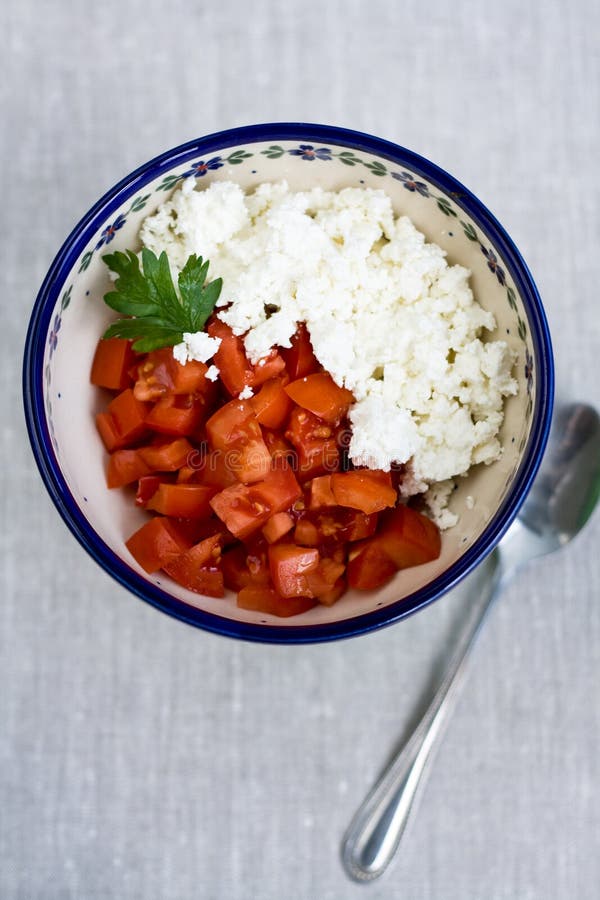 Cottage Cheese and Tomatoes Stock Photo Image of weight, cottage