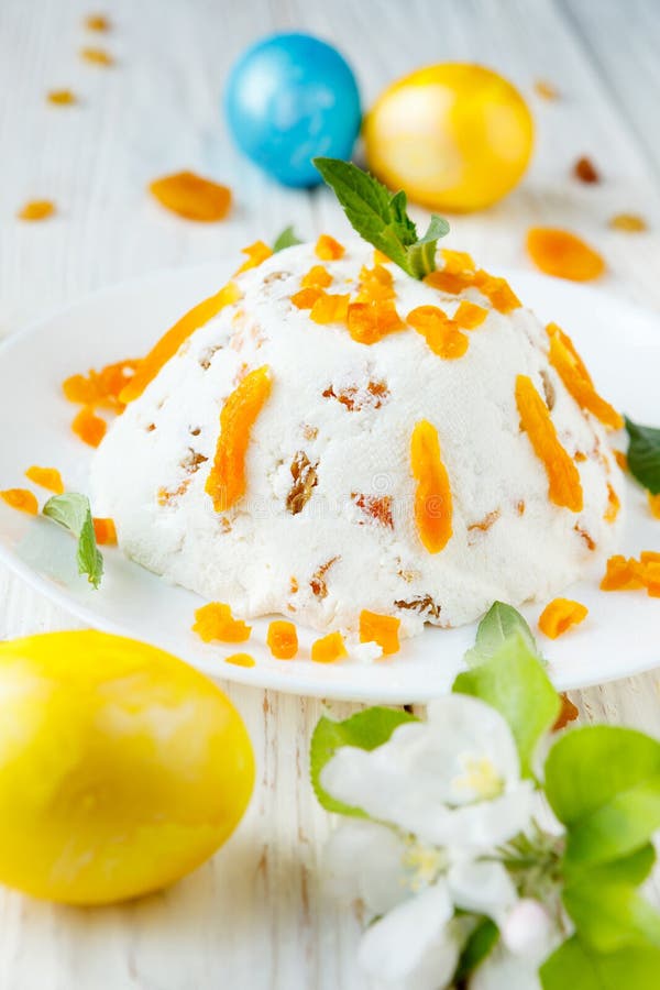 Cottage Cheese Treats and Easter Decorations Stock Photo Image of