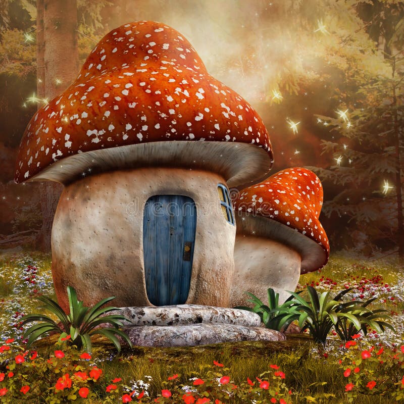 Cottage del fungo di fantasia