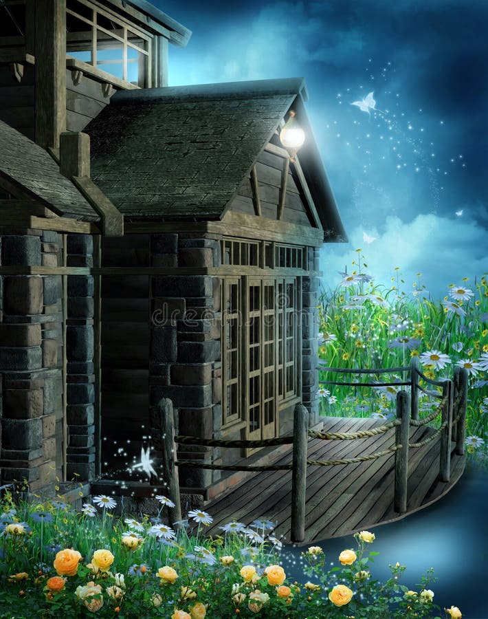 Cottage di legno di fantasia