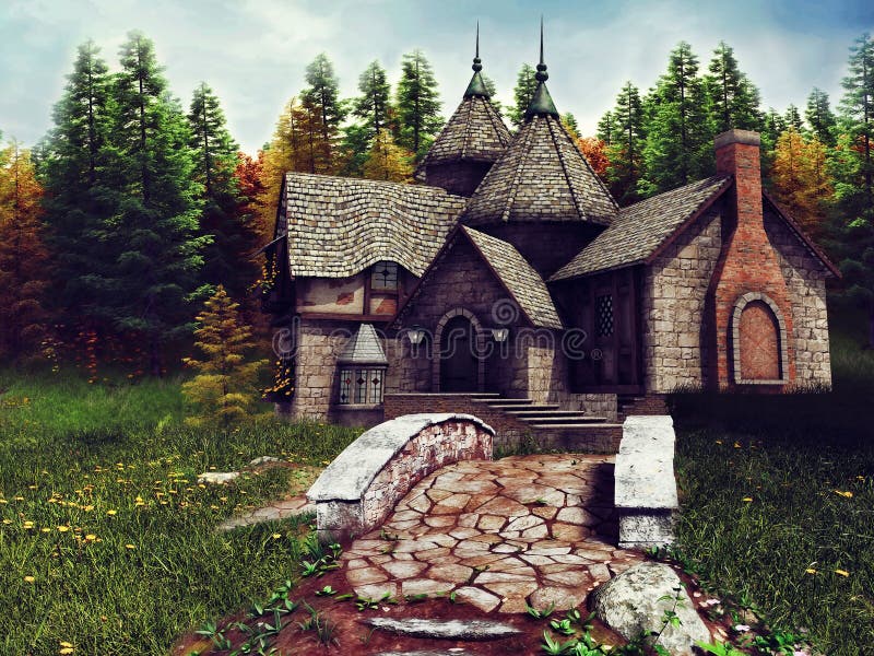 Cottage di pietra di fantasia