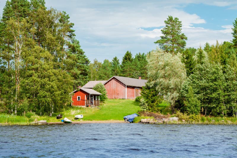 Cottage by the Lake in Rural Finland Stock Image Image of ireland