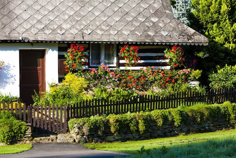 Cottage with Plants, Czech Republic Stock Image Image of fence